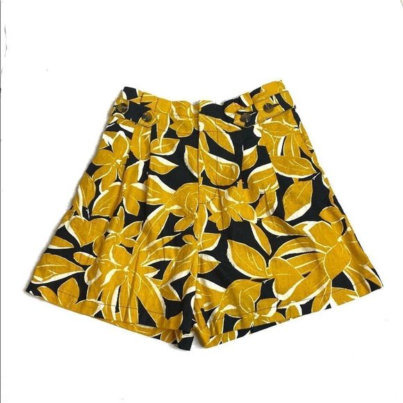 Who What Wear NWOT floral paperbag waist linen blend shorts size 10 - Picture 3 of 16
